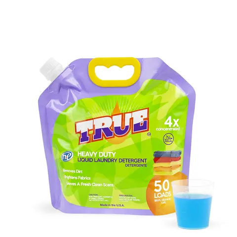 True Heavy Duty Liquid Laundry Detergent Concentrate 50 Loads Biodegradable Plant Based Liquid Laundry Detergent Lavender Scent Made in USA