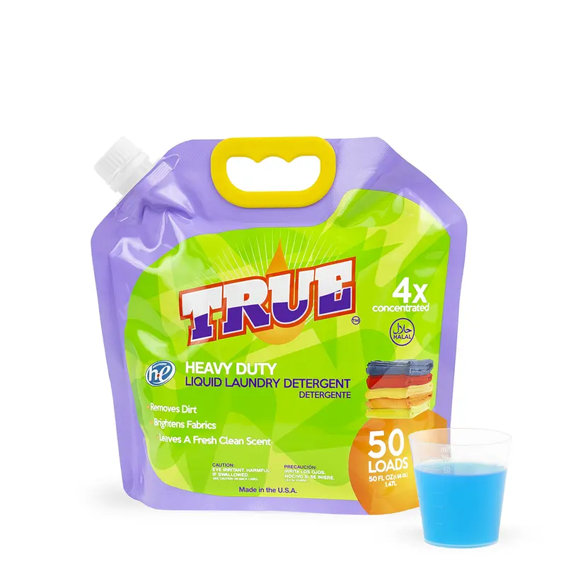 True Heavy Duty Liquid Laundry Detergent Concentrate 50 Loads Biodegradable Plant Based Liquid Laundry Detergent Lavender Scent Made in USA