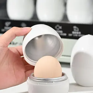 1/4 Cup Microwave Egg Steamer Boiler - 5-Minute Hard Or Soft Boiled Cooking, Durable PP Material, No Battery Needed, Easy-To-Use Kitchen Appliance for Eggs, Steaming & Boiling, Egg Cooking Device, Sleek Appliance, Easyuse Controls