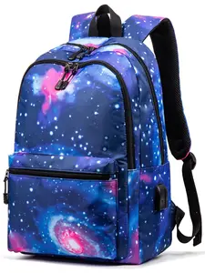 Galaxy Space Pattern Backpack, Large Capacity Casual Backpack for School, Multi-function Unisex Back-to-School Bag, Lightweight Student Backpack