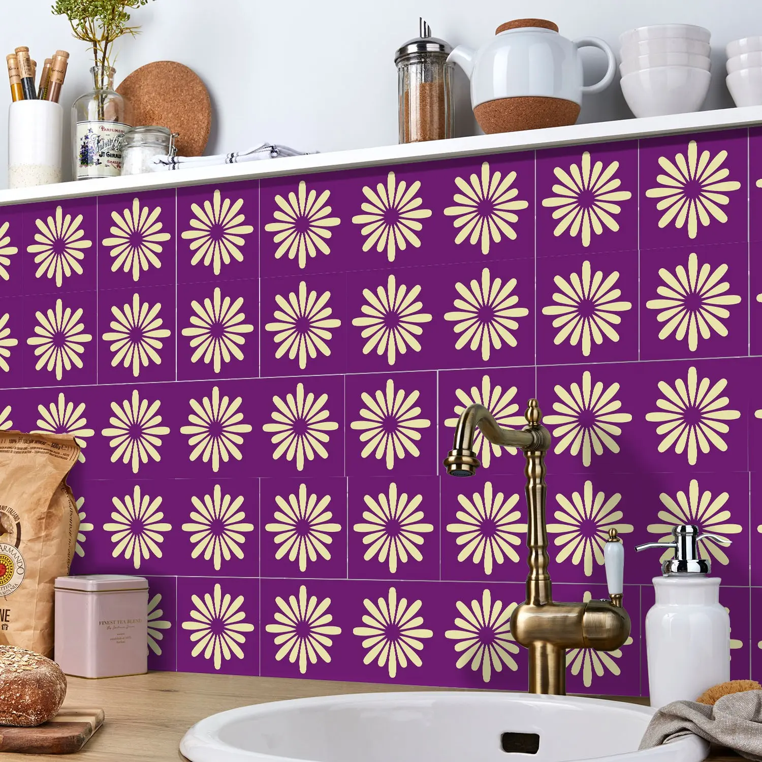 Moroccan Tile Sticker, Matte Finish, Waterproof, Scratch-Resistant, Easy Installation, No Damage, Universal Use, Flat Sticker Type