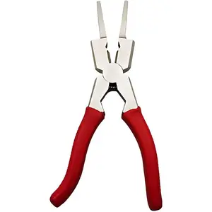 8"MIG Welding Pliers, Multi-Functional Welding Tool Plier Clip with Anti-Slip Handle, High Carbon Steel Anti-Rust Welder Plier with Long Nose, Fits Scraping, Wire  (Red)