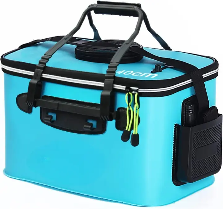 6-Gallon Fishing Bucket, Foldable Fish Bucket,Live Fish Container Multi-Functional Live Fish Bait Bucket,Outdoor Camping EVA Fishing Bag
