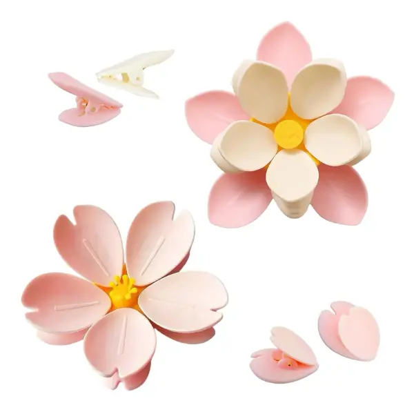 2 Pack Flower Magnetic Chip Clips for Refrigerator Decorative Pink Fridge Magnets Cute Multi-Purpose Petal Sealing Clips for Snack Bags Kitchen Office Home Decor