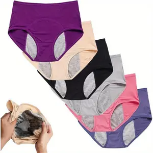 6pcsIncontinenceUnderwear,IncontinencePantiesforWomenOver60PlusSize,colormixingWomenswear