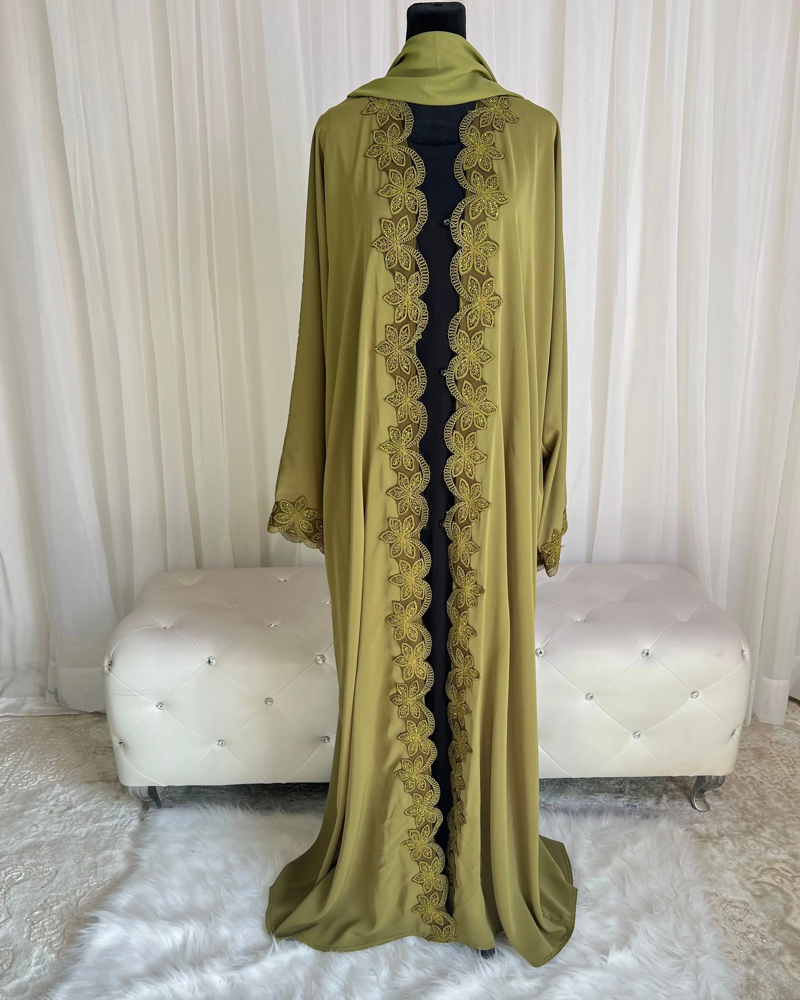 Lulu open Abaya Colloection with Lace