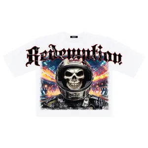 Papercut 'Redemption' Oversized Cropped T-Shirt (White)