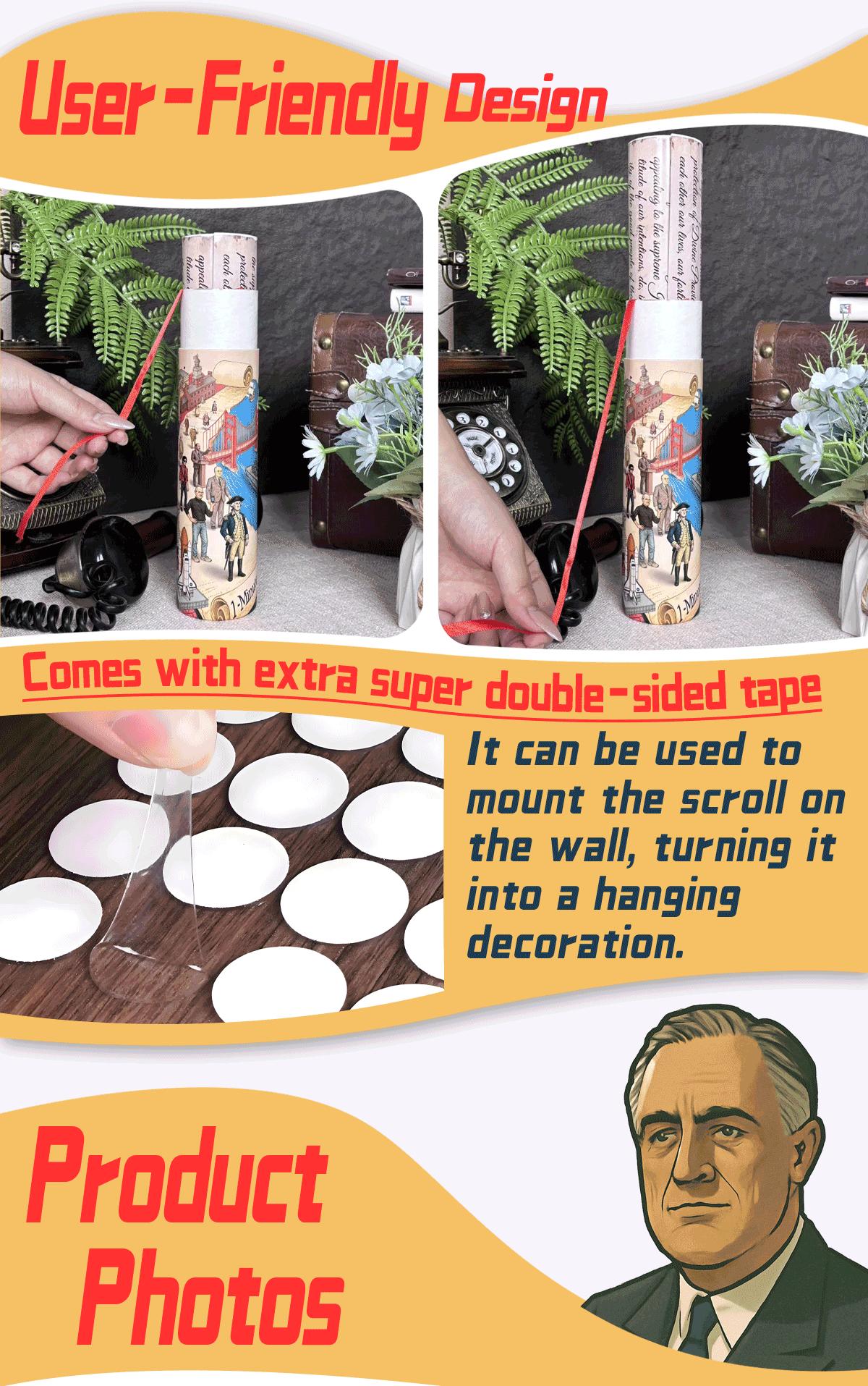 U.S. History Timeline Scroll American History Chart Illustrated Historical Events Poster 2 Meter Educational Timeline for Kids Teens Adults Classroom Wall Decor with Color Coded Milestones Famous Landmarks Inventors Presidents and Era Objects