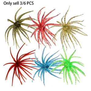 3/6 PCS Floating Sea Urchin Soft Bait, Simulation Sea Urchin Bait, Tentacle Creature Lure, Artificial Sea Urchins, Finesse Lifelike Dice Fishing Lures with Multiple Tentacles for Trout, Bass, Crappie