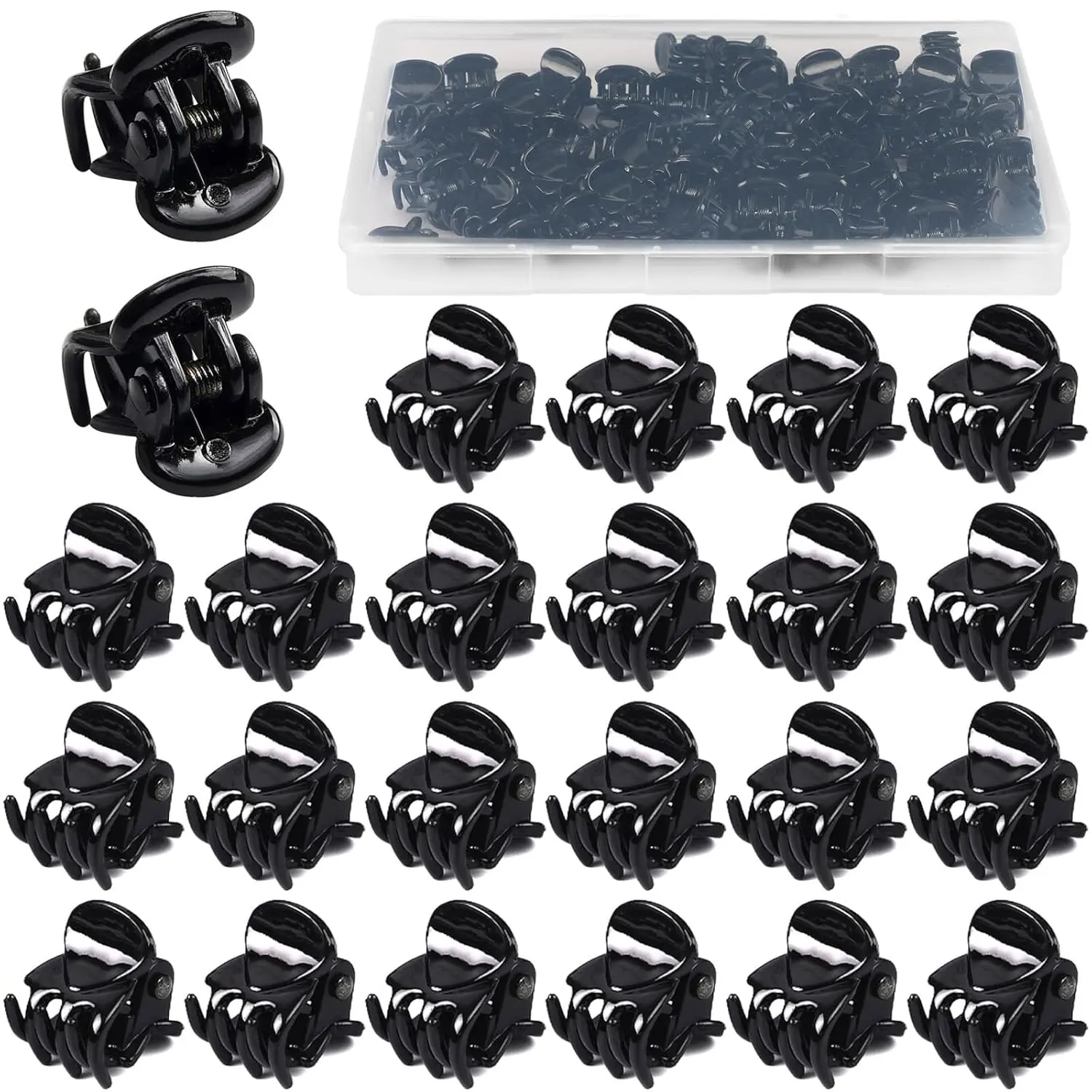 48 count Black Mini Hair Claw Clips, Small Hair Clips for  Women Fine Hair Plastic Multifunction Clamp Clips Hair Accessories Gifts