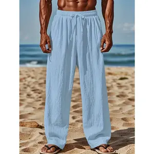 New European and American men's fashion casual Joker pants beach simple style summer pants men's style.