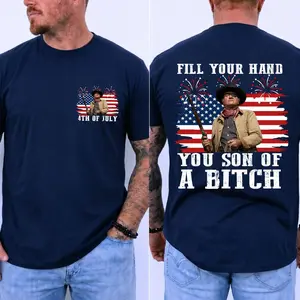 Comfort Colors Fill Your Hand You Son Of A Btch T Shirt, Rooster Cogburn Retro Movie Shirt, 4th Of July Western Movie Tee, Unisex Crew Neck Top, Classic Streetwear