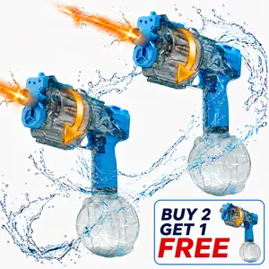 Electric Water Gun for Kids & Adults, Automatic Water Blaster with LED Lights, Rotating Drum Chamber, Sound Effects, Slide-Back Action, 20–26 FT Range for Pool Beach Backyard.glowing rainbow LED water blaster,super soaker watergun,summer new arrival