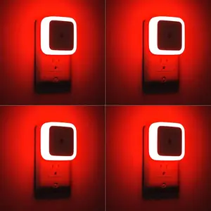 Red Night Light, Night Lights Plug into Wall 4-Pack, Nightlight Plug in Night Light, Dusk to Dawn Night Lamp Led Night Light for  Bedroom, Bathroom, Hallway