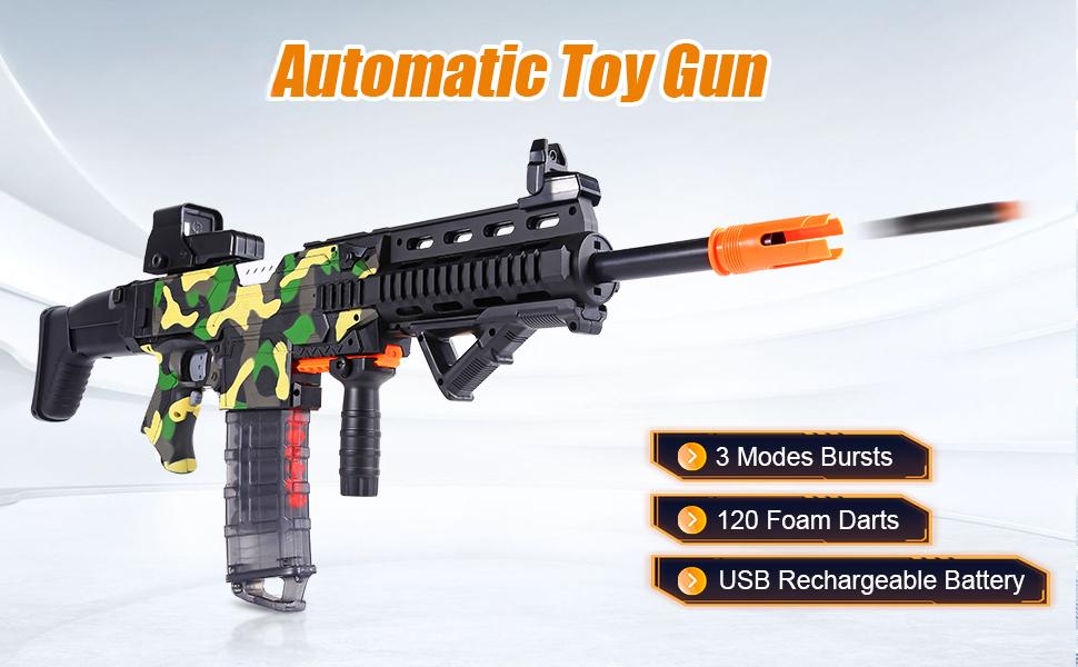 Electric Automatic Sniper Soft Bullets [Shoot Faster] Camouflage Burst Bullets for Boys,Foam Blasters & with 100 Sniper Darts, Gifts