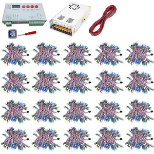 DC5V 12V WS2811 LED Pixel Light 12mm Individually Addressable RGB Digital IP68 Holiday Decoration Lighting LED Strip Christmas Lights Waterproof Christmas Decorative Lights Christmas Atmosphere Lights