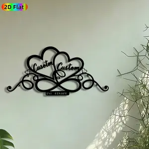 1pc Custom Double Hearts with Infinity Metal Wall Art, Personalized Heart Infinity Statue Mural, Perfect for Valentines Day, Anniversary Decor, Perfect for Bedroom Living Room Wedding Venue Decor, Ideal Gift for Romantic Decor Enthusiasts.