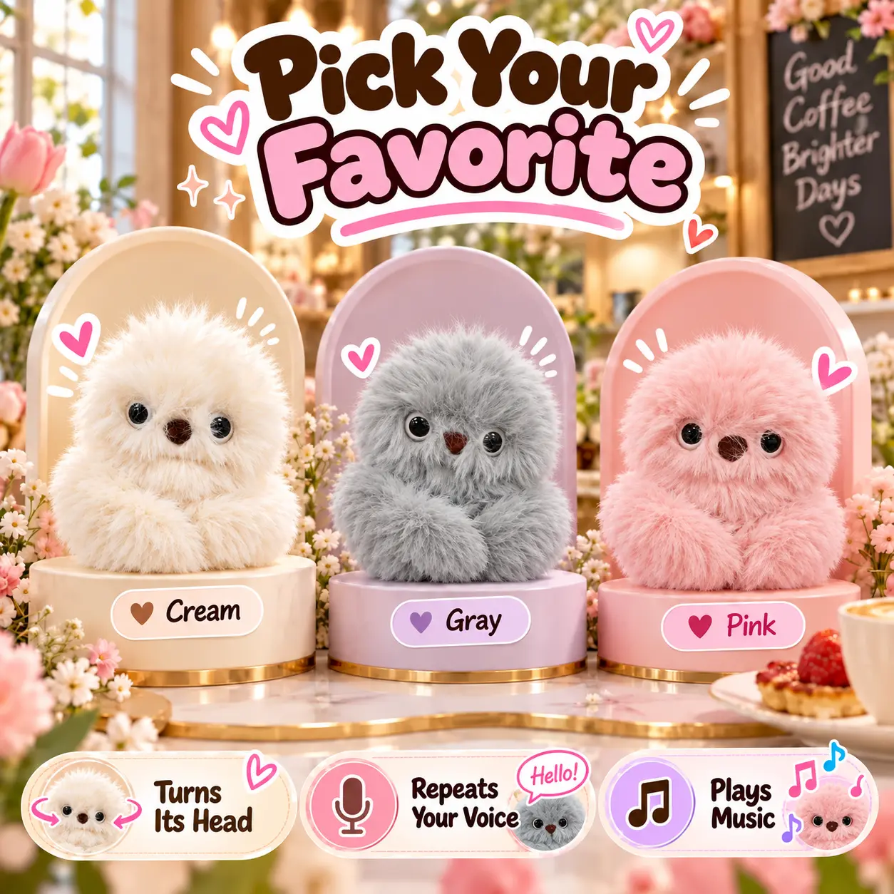 Interactive Owl Bag Charm, Talking Plush Toy with Head Turning & Voice Repeat Function, Cute Hanging Backpack Accessory Gift for Kids & Adults
