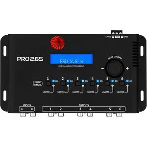 Pro 2.6S Digital Signal Processor Equalizer 3-band Graphic Equalization 6 Channels 18K Ohms(RCA) Output Impedance  Ohms Limiter Adjustable  Audio System