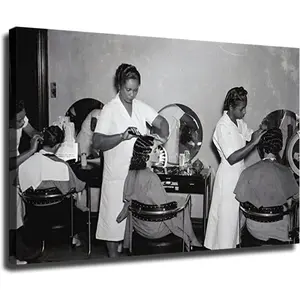 1930s Beauty Salon Hair Salon Poster Barbershop Black and White Vintage Poster Decor Ornaments Room Decoration Photo Artistic Wall Print