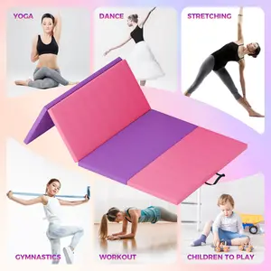 Portable Thick Fitness Exercise Mat, Multi-Purpose Gymnastics Tumbling Floor Pad for Pilates Aerobics Martial Arts Home Workout