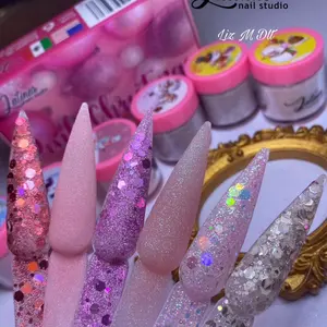 3D Acrylic Powder (6pz) Pink Christmas-nail A