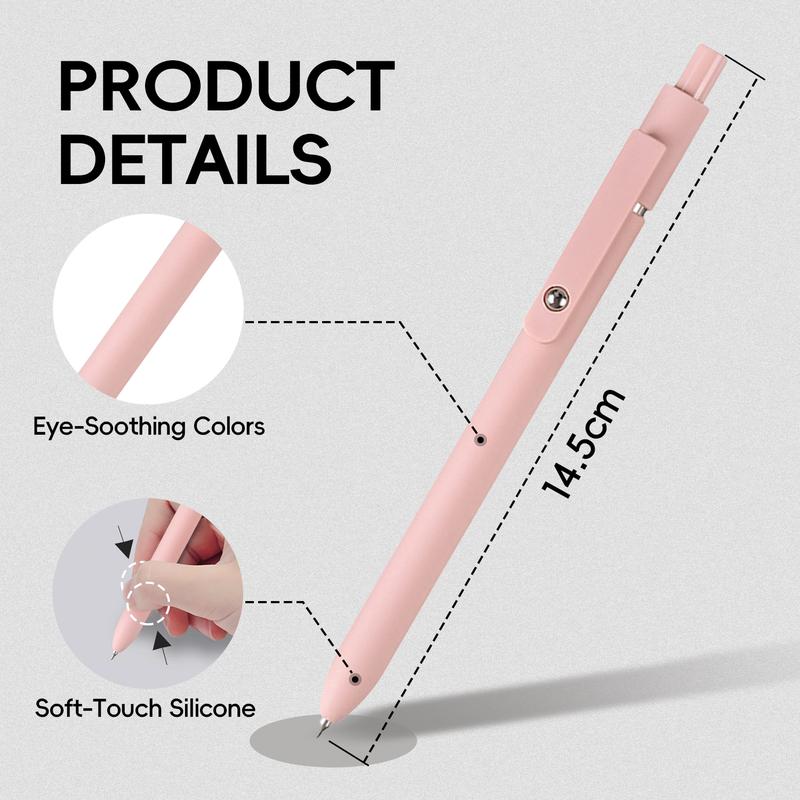 10 Pcs Black Gel Pens – Smooth 0.5mm Fine Tip, Quick-Dry Ink, Aesthetic Gradient Design | Must-Have Study Tools for Back to School