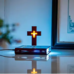 Lumora Bible FaithGlow Light Stand, Floating Magnetic Display, LED Page Illumination Lamp, Hands-Free Night Reading Light, Christian Gift Idea