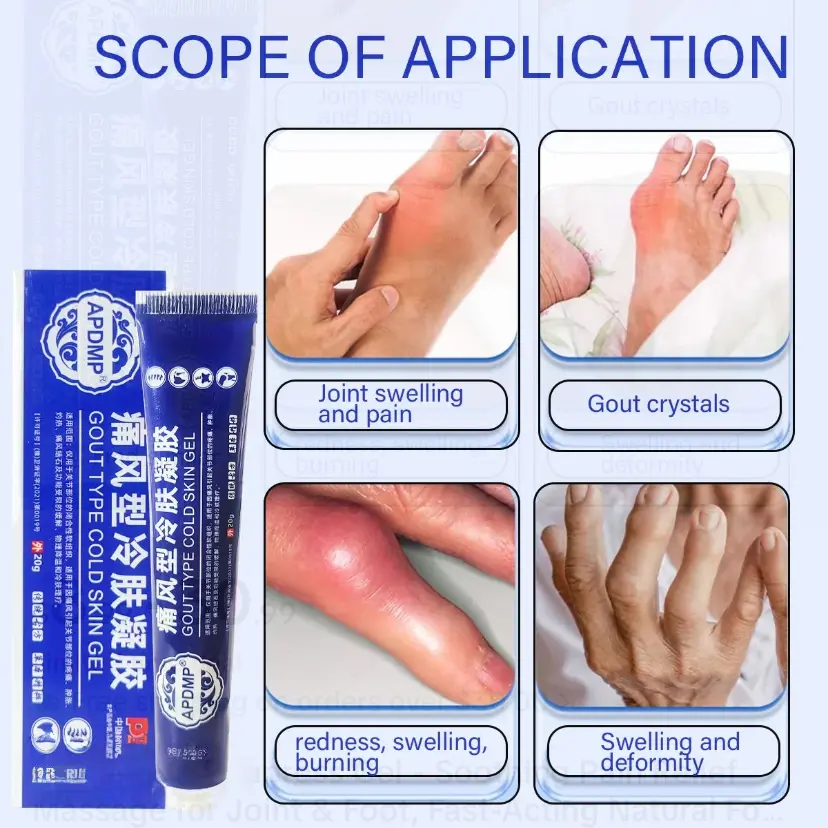 Gout Cold Compress Gel - Soothing Pain Relief Massage for Joint & Foot, Fast-Acting Natural Formula. Perfect Household Solution for Arthritis & Swelling Relief massage oil