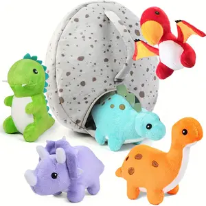 Dinosaur Stuffed Animals, 5 Small Dinosaur Plush Dolls And Egg Bag Toys Set, Dino Plushies, Cute Stuff for Kids Girls Boys, Baby Shower, Easter Basket Stuffers, Birthday Gift, Christmas Gifts