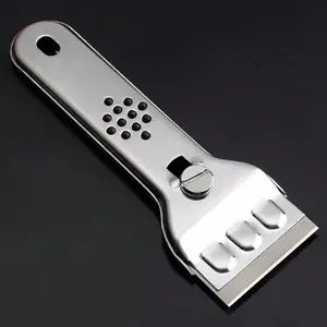 Multifunctional Cleaning Scraper, 1 Count Metal Floor Scraper with Handle, Household Cleaning Tool for Kitchen and Bathroom, Kitchen Counter