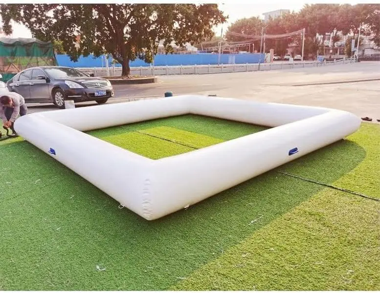 Inflatable Bumper Car Racing Track for Kids - 13x3FT Go Kart Race Pipe (White, Without Bottom, Inside Perimeter 11x11FT)