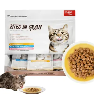 Wet Cat Food in Gravy, Grain Free High Protein Adult Cat Food, Real Meat Variety Pack (Chicken, Chicken & Tuna, Chicken & Salmon), 7 Pouches (1.31 lbs Total)