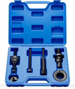 Power Steering Pump Pulley ,Power Steering Pulley Puller/Installer Tool Set,Pump Pulley Puller Remover and Installer Set Tools Compatible with Ford, GM, VW and Chrysler -Blue