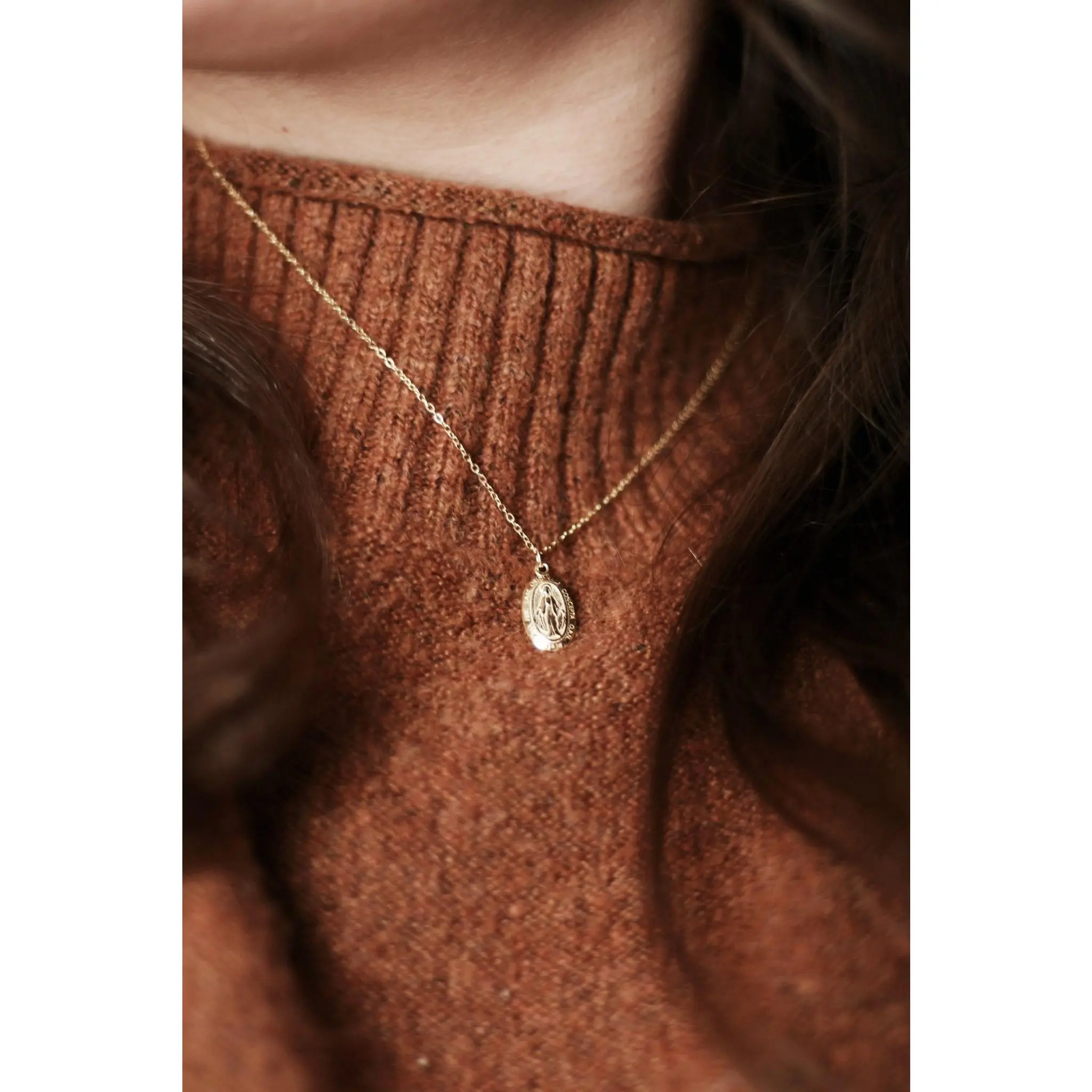 Miraculous Medal Necklace // Gold