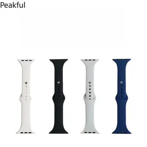 Spot silicone strap Small waist silicone watch strap Solid color single buckle Applicable to all Apple watch straps
