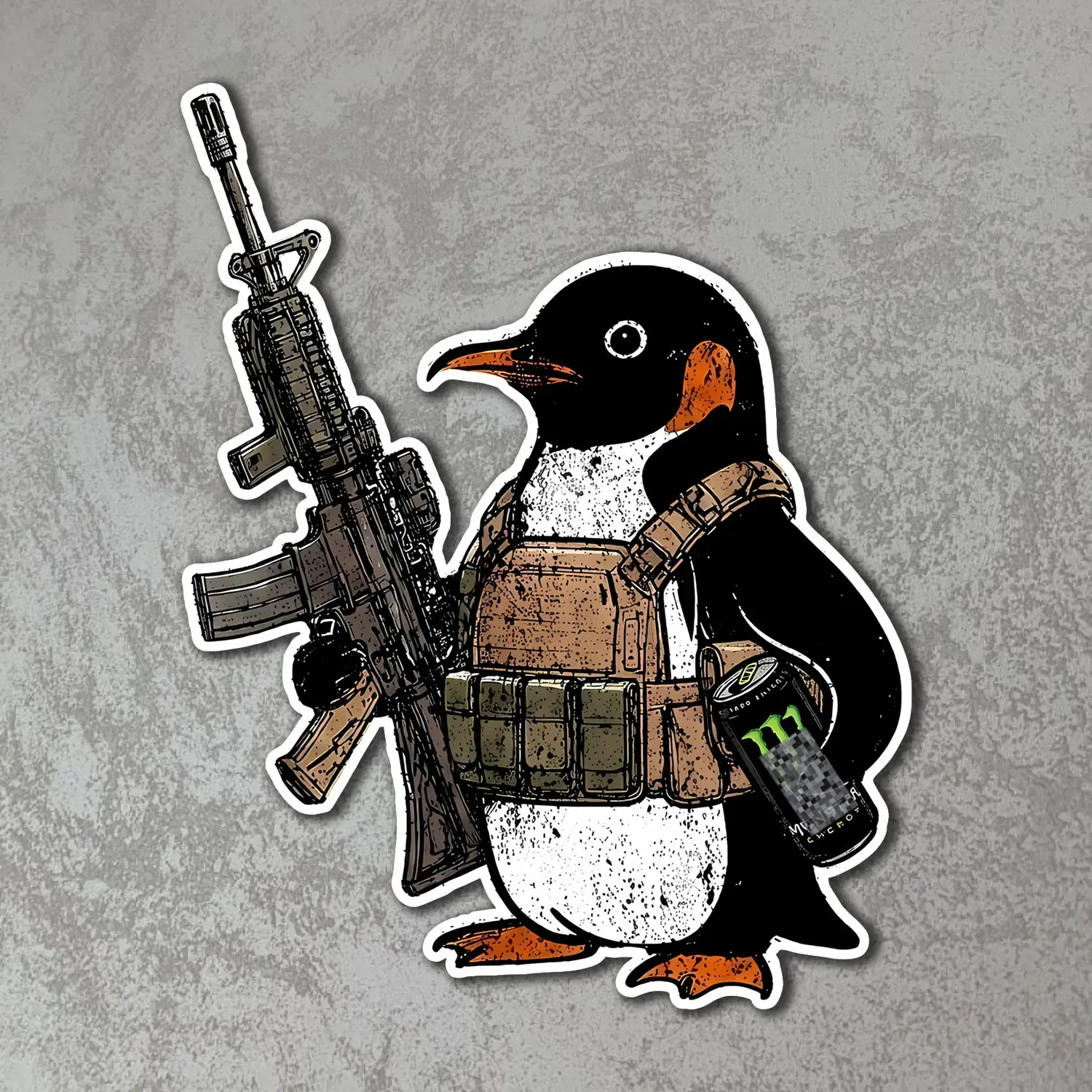 Tactical Penguin Decal, Waterproof Vinyl Sticker for Laptop, Car, Tumbler, Helmet, Military Style Outdoor Gift