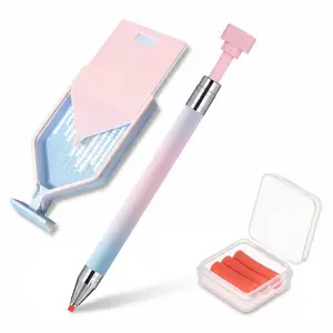 Laser Pink Diamond Painting Pen & Tray Set, Rhinestone Pickup Pen with 3 Refills, Cute Girly Nail Art & Diamond Art Tools