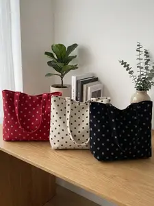 Cute Large Capacity Shoulder Bag, Round Polka Dot Design, Perfect for Daily Use and Travel, Stylish and Functional Handbag, Fashionable Patterned Bag, Versatile Bag