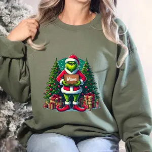 Christmas Mean Guy Custom Kid's Name Crewneck Sweatshirt for Unisex Gift Noel Season CW275