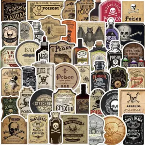 NEW! 50 Pieces of Gothic/Vintage(Thriller Potion) Waterproof Stickers for Office/Lifestyle Supplies