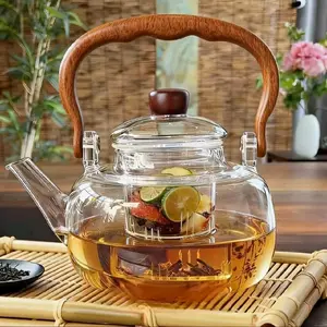 Heat-Resistant Glass Teapot 37.2 Oz, with Removable Infuser, Suitable for Brewing Floral Tea, Fruit Tea, And Loose Leaf Tea Indoors, Making It a Great Gift for Friends And Relatives