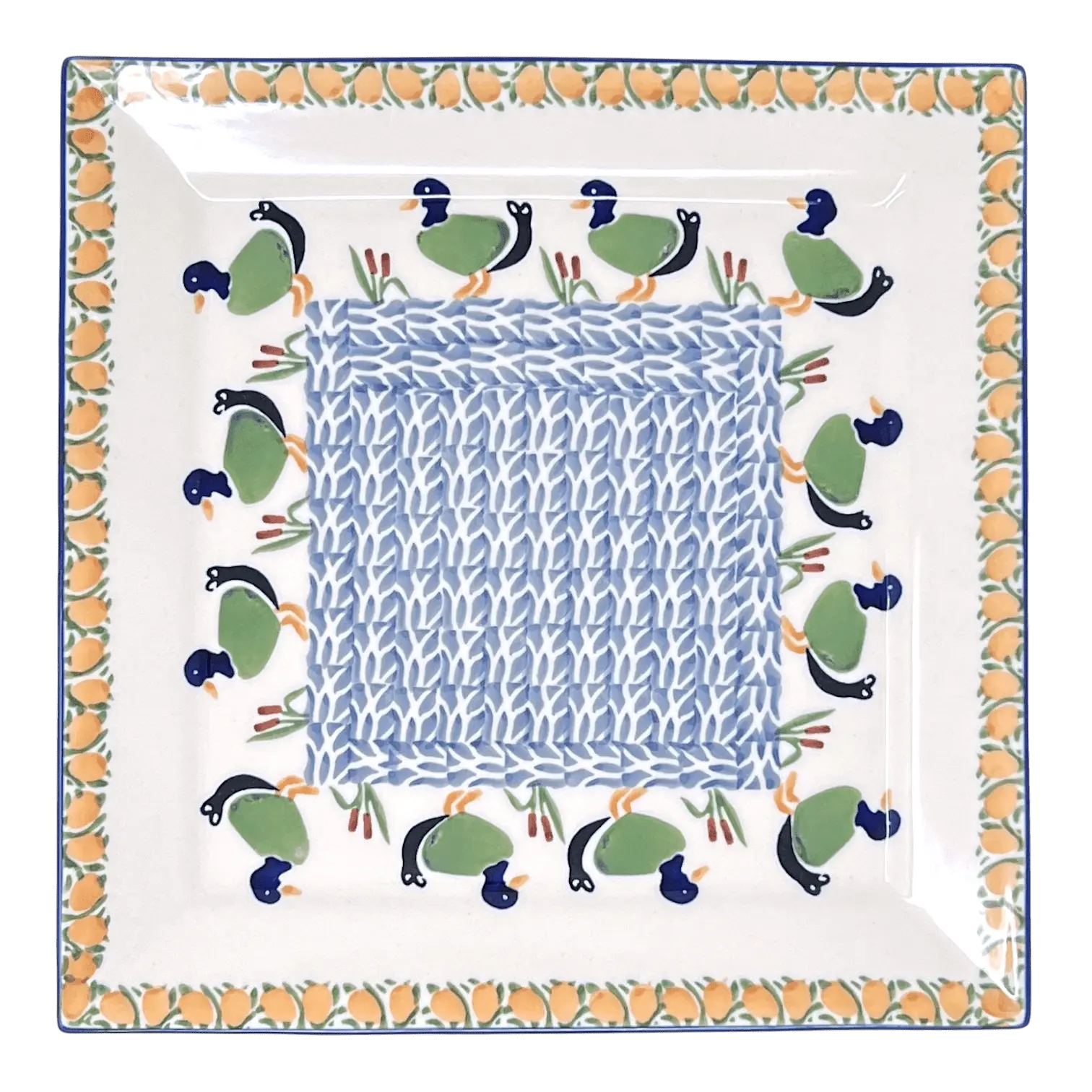 Plate, Square, Dinner, 11.25" Plate in "Ducks in a Row" by Manufaktura | T145U-P323