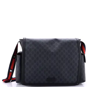 Pre-owned GUCCI material Messenger Bags Web Strap Diaper Bag GG Coated Canvas Small by Rebag