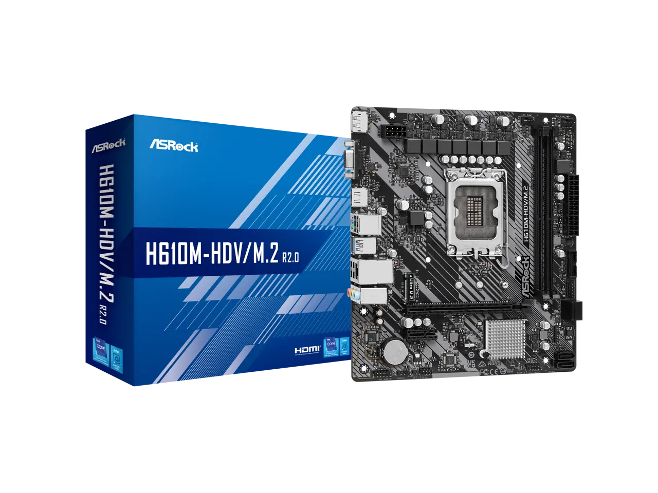ASRock Intel H610 LGA 1700 Micro ATX DDR4 Motherboard ASRock Intel H610 LGA 1700 Micro ATX DDR4 Motherboard