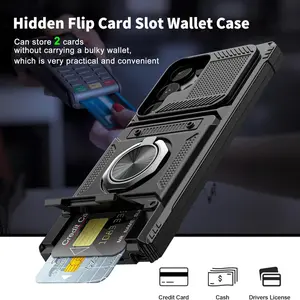 Shockproof Phone Case with Card Slot, Phone Protective Cover, Phone Accessory Compatible with Samsung Galaxy S25 Ultra S24 Ultra S23 Ultra A16 A15 A14 A25 A26 A35 A36 A55 A56 5G, Casing, Men Phone Cases, Cellphone