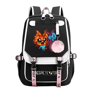 Guppy & Fish Regretevator Trendy Youth Laptop Backpack – Large-Capacity Travel & School Bag for Commuting, Camping & Daily Use, Durable Stylish Design, Perfect Gift for Boys & Girls 11.4” × 18.1”