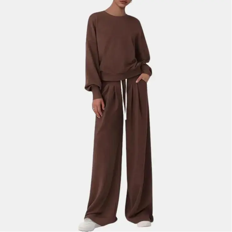 PRETTYGARDEN Women's 2 Piece Sets Long Sleeve Sweatshirt & Wide Leg Pants Loose Fit Breathable Knit Lounge Set Trendy Fall Outfits Plus Size PRETTYGARDEN Women's 2 Piece Sets Long Sleeve Sweatshirt & Wide Leg Pants Loose Fit Breathable Knit Lounge Set Trendy Fall Outfits Plus Size