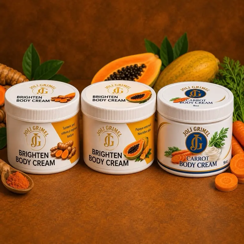 Carrot-Turmeric-Papaya (1) Body Cream Collection, Hydrating Soothing Skin Repair Moisturizer for Body Care