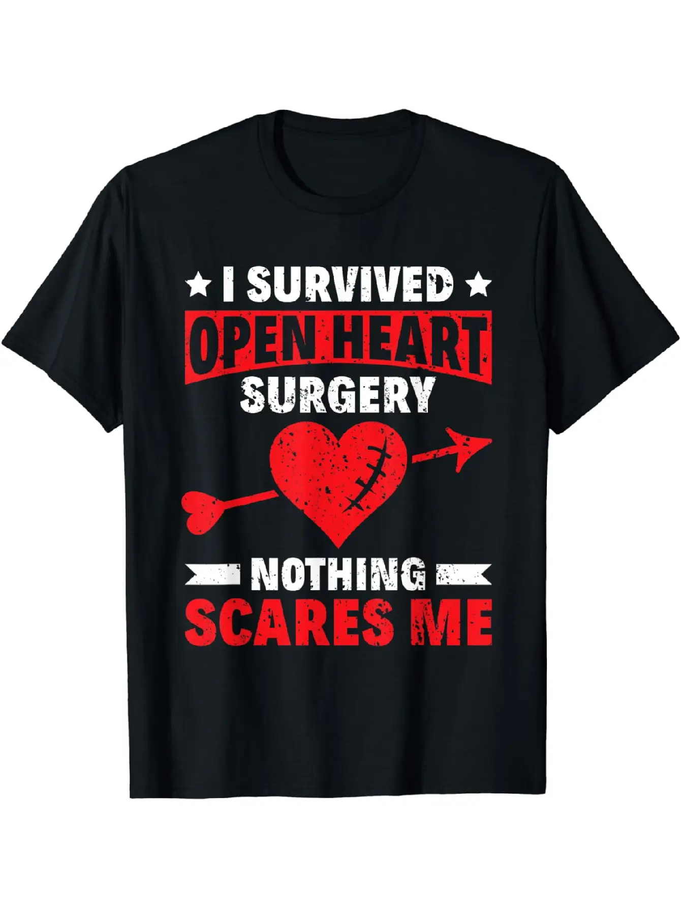 Cotton Short Sleeve Survived Open Heart Surgery - Bypass Heart Defect T-Shirt For Men Women